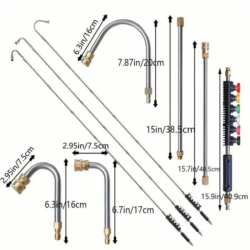 High Pressure Washer Extension Wand, 1/4" Quick Connect Power Washer Lance With 6 Nozzle Tips