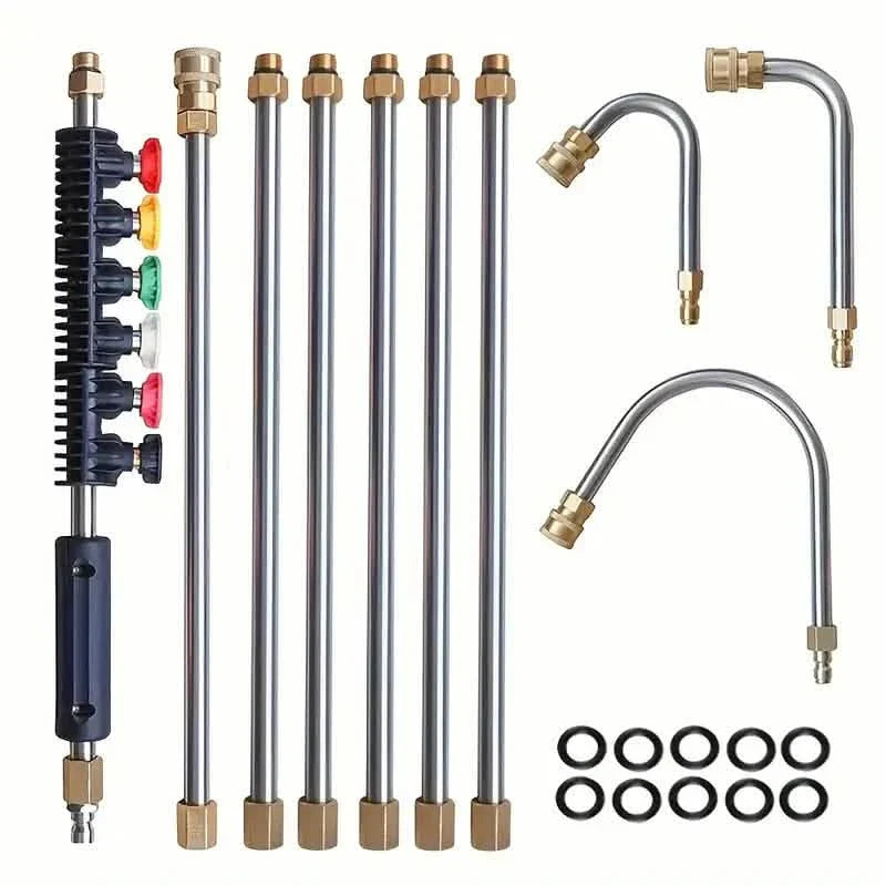 High Pressure Washer Extension Wand, 1/4" Quick Connect Power Washer Lance With 6 Nozzle Tips