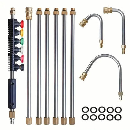 High Pressure Washer Extension Wand, 1/4" Quick Connect Power Washer Lance With 6 Nozzle Tips