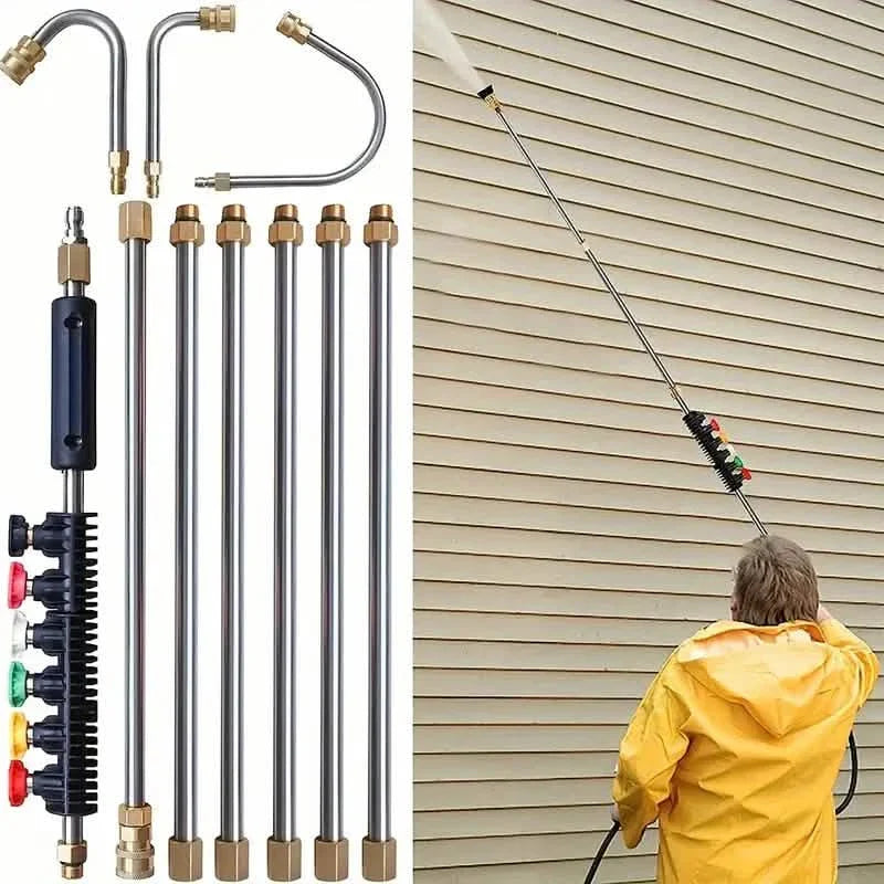 High Pressure Washer Extension Wand, 1/4" Quick Connect Power Washer Lance With 6 Nozzle Tips