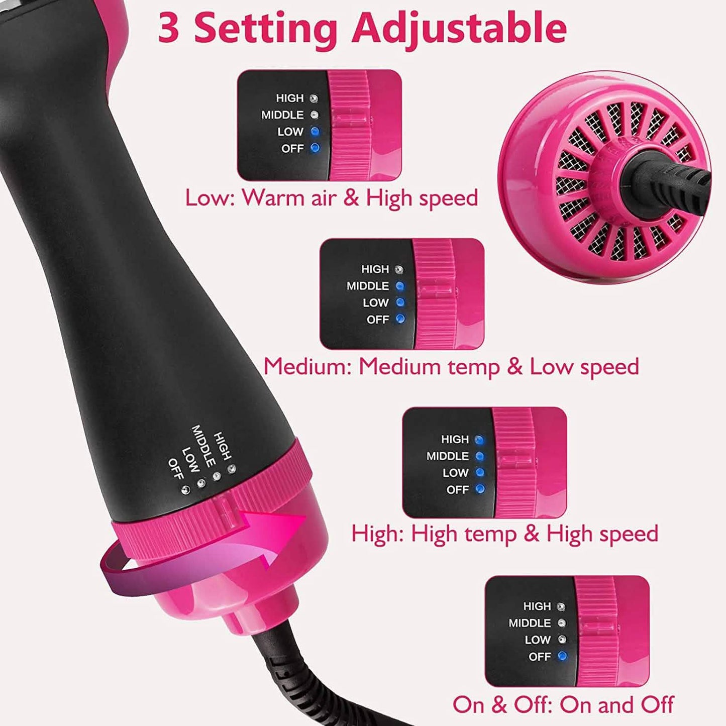 HIPPIH Hot Air Brush Styler and Dryer