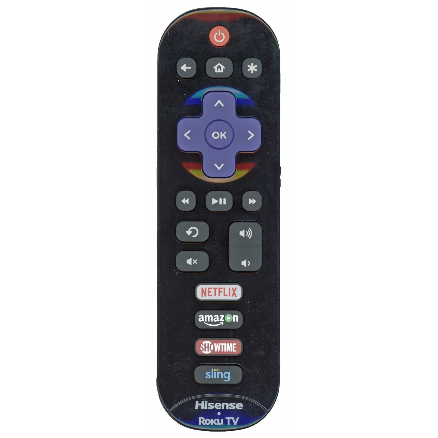 Hisense EN3B32HS Roku TV Remote Control | IR | Netflix | Amazon | Showtime | Sling - 194606