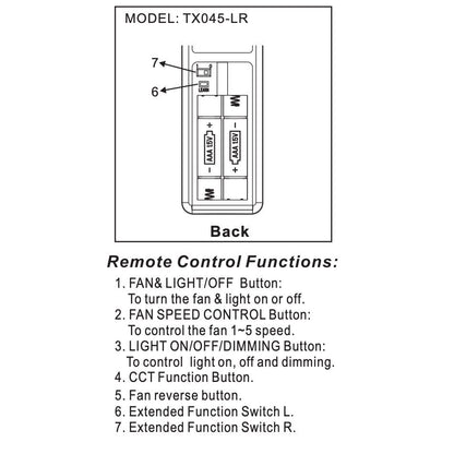 Home Decorators Collection TX045-LR Ceiling Fan Remote Control