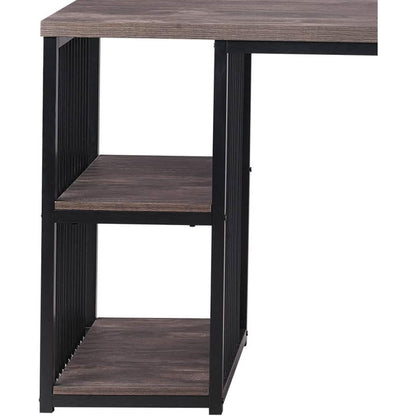 Home Office Computer Desk with 2 Open Storage Shelves