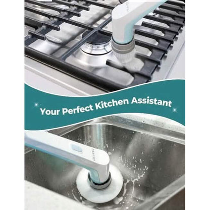 HOMITT Cordless Power Scrubber Electric with 3 Cleaning Brush Heads