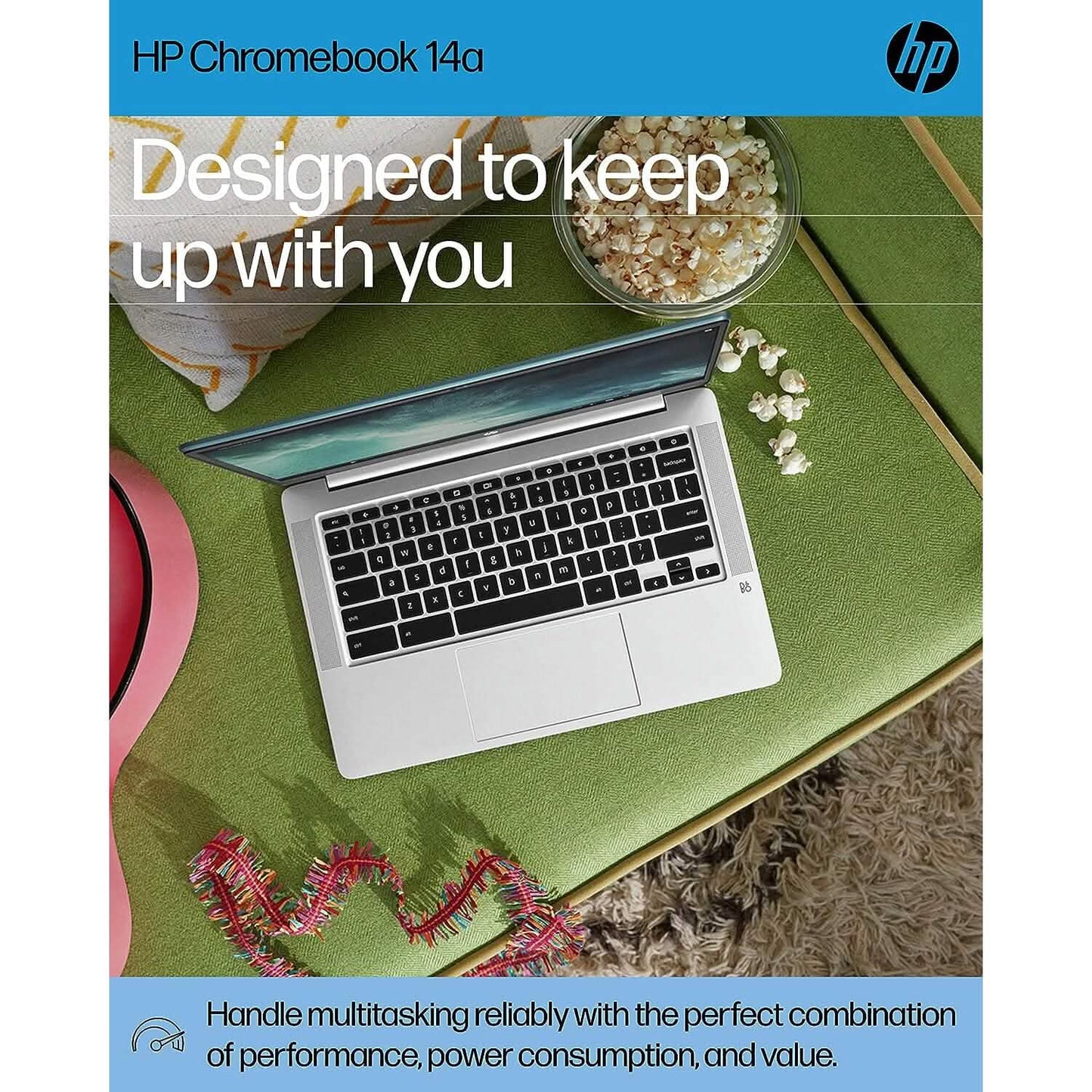 HP 14a-na0220nr, 14" HD Chromebook Intel Celeron N4120, 4GB RAM, 64GB eMMC (Refurbished)
