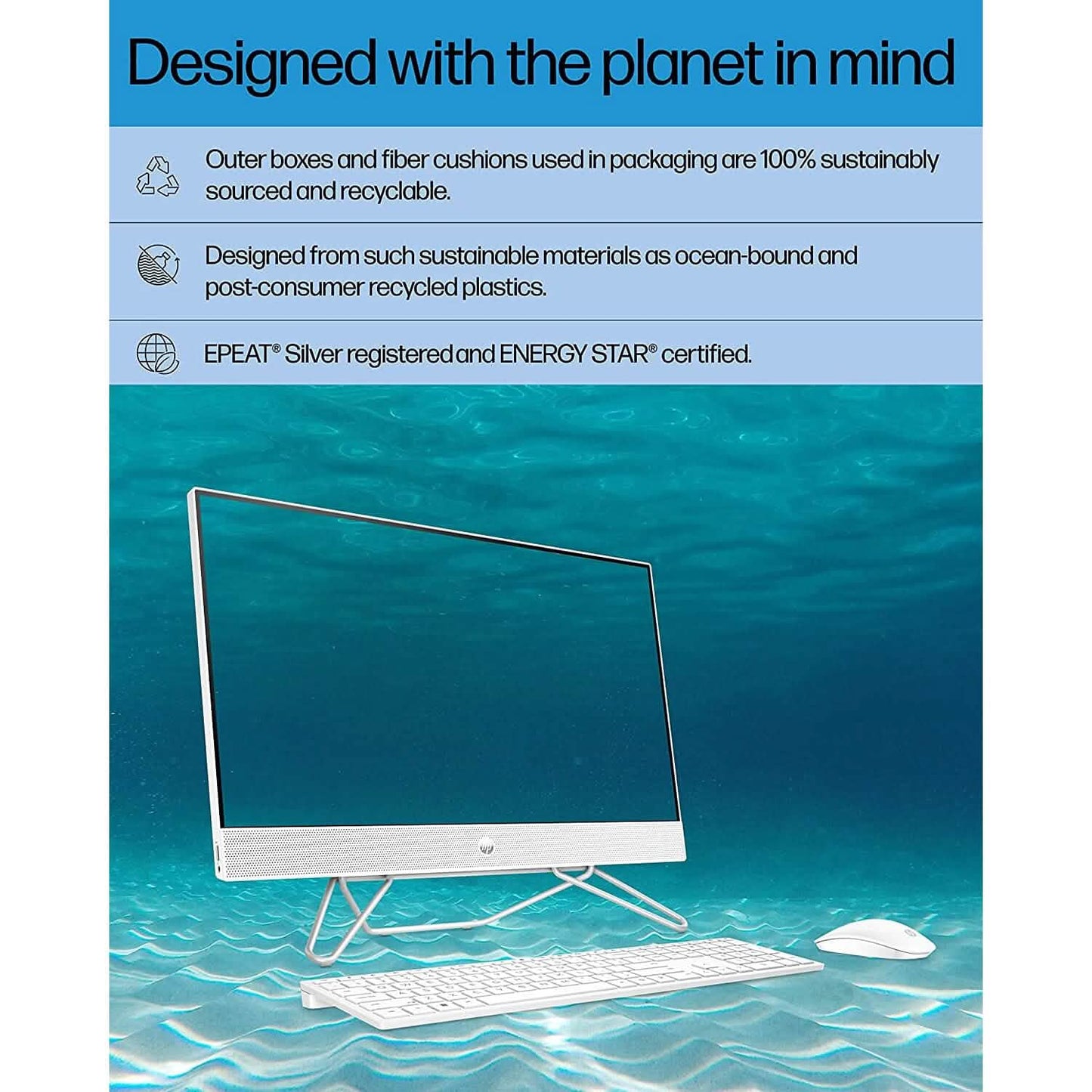 HP All-in-One Bundle PC, 23.8" FHD Touchscreen Display, Intel Core i5-1235U 8GB RAM 512GB SSD (Refurbished)