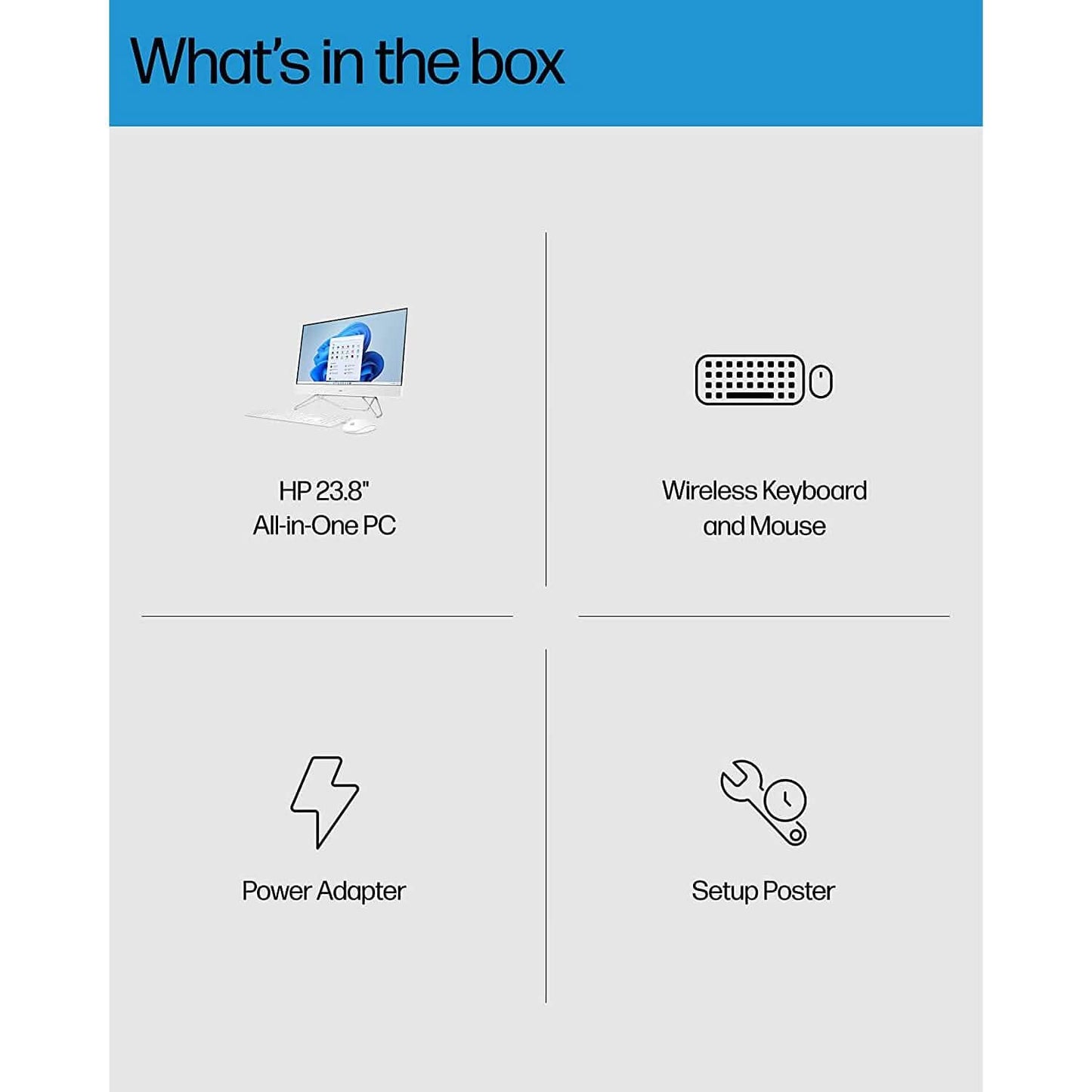 HP All-in-One Bundle PC, 23.8" FHD Touchscreen Display, Intel Core i5-1235U 8GB RAM 512GB SSD (Refurbished)