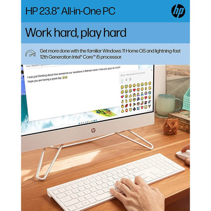 HP All-in-One Bundle PC, 23.8" FHD Touchscreen Display, Intel Core i5-1235U 8GB RAM 512GB SSD (Refurbished)