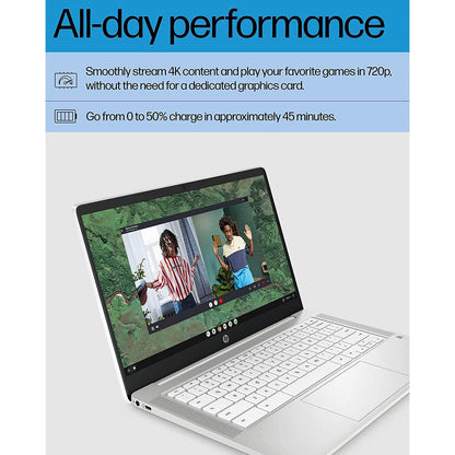 HP Chromebook 14" Laptop Intel Celeron N4120 Processor 4GB RAM 64GB SSD (Refurbished)