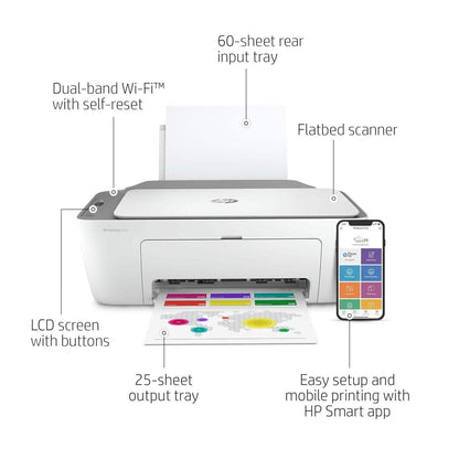 HP DeskJet 2755 All-in-One Inkjet Printer Scanner and Copier (Refurbished)