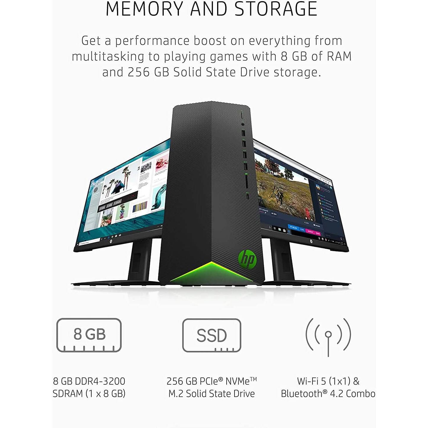HP Pavilion Gaming PC AMD Ryzen 3 5300G Processor 8GB RAM 256GB SSD (Refurbished)
