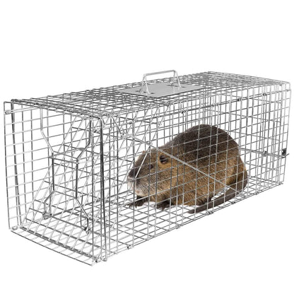 Humane Catch Release Live Animal Collapsible Galvanized Wire Trap Cage