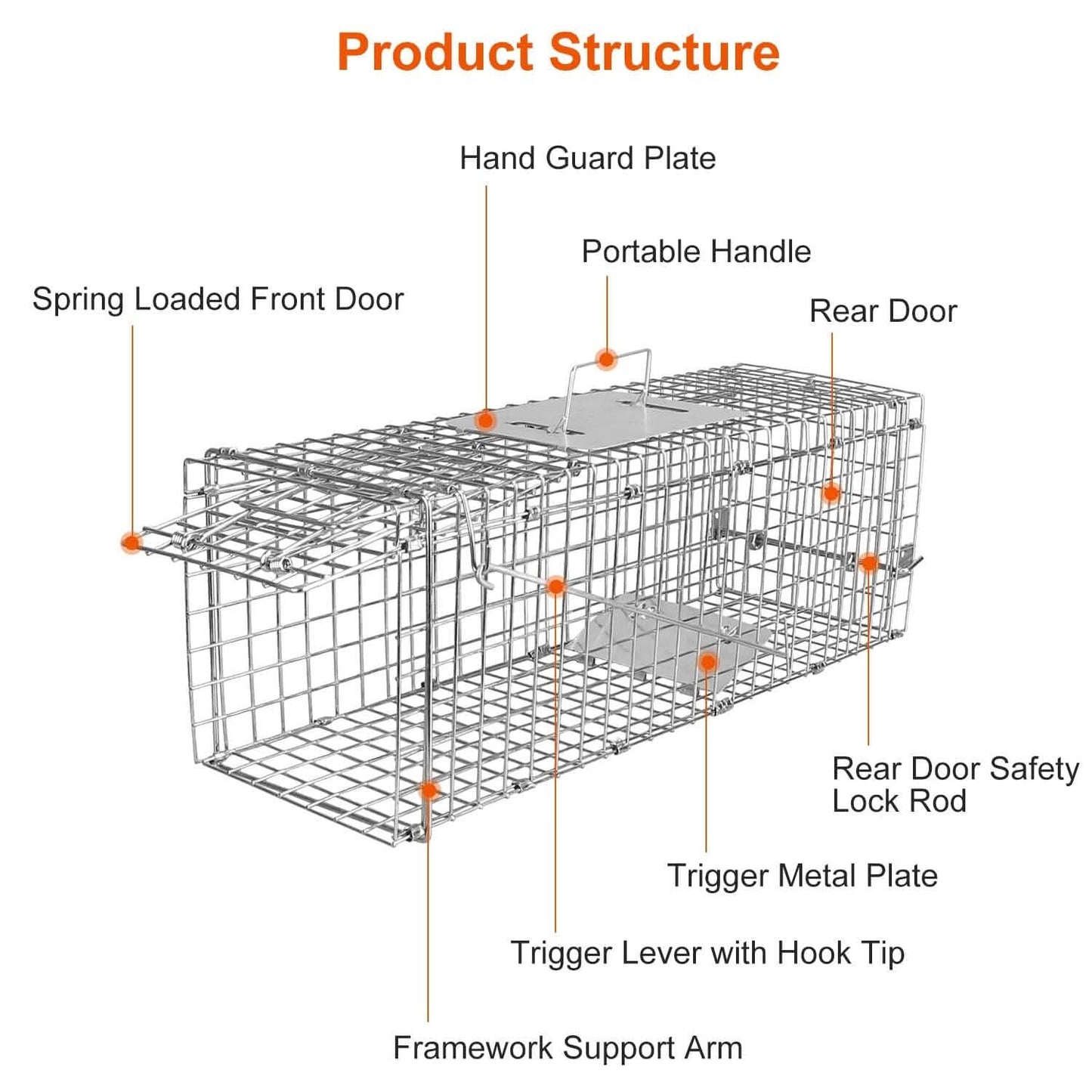 Humane Live Animal Rodent Cage Collapsible Galvanized Wire