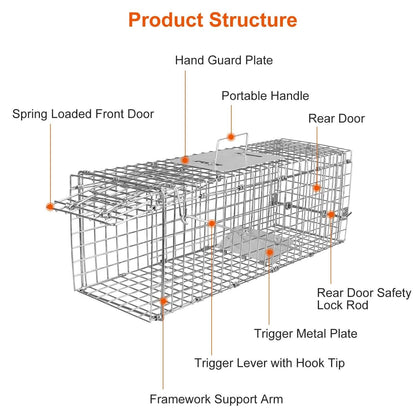 Humane Live Animal Rodent Cage Collapsible Galvanized Wire