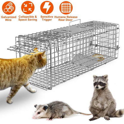 Humane Live Animal Rodent Cage Collapsible Galvanized Wire