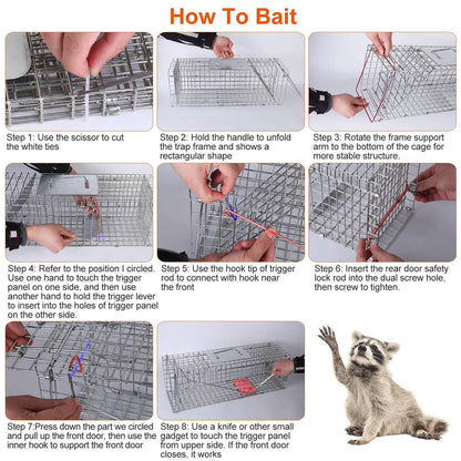 Humane Live Animal Rodent Cage Collapsible Galvanized Wire