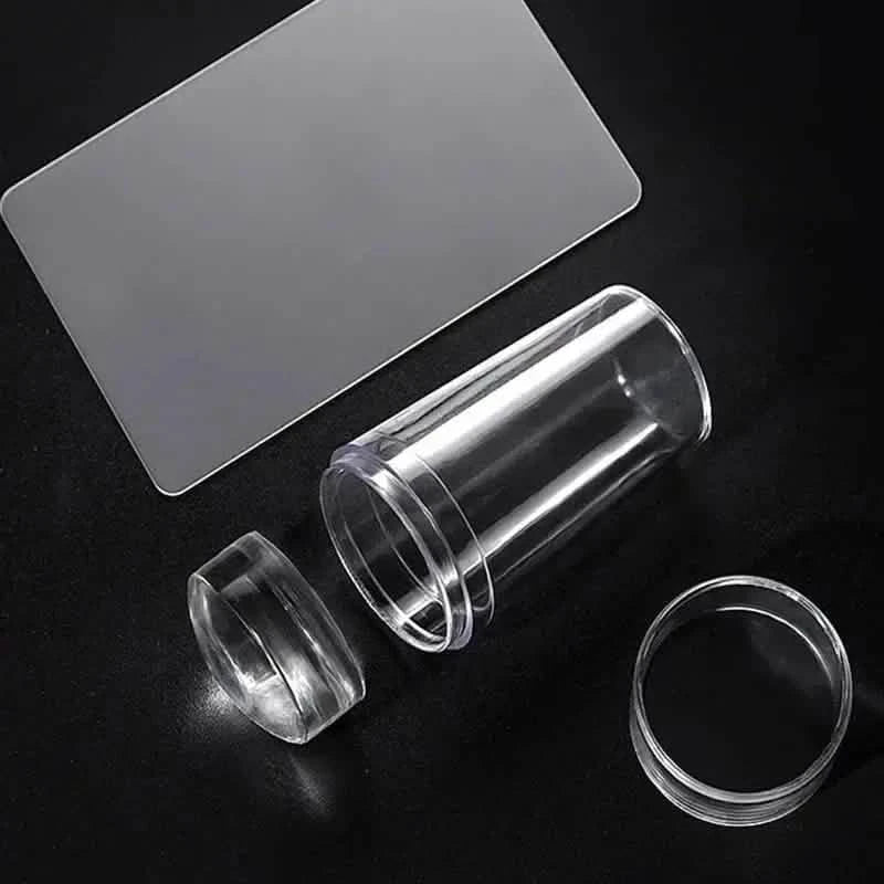 Hypoallergenic Silicone Nail Stamper and Scraper Set for French Manicure Stamping Plate