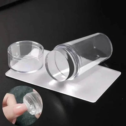 Hypoallergenic Silicone Nail Stamper and Scraper Set for French Manicure Stamping Plate