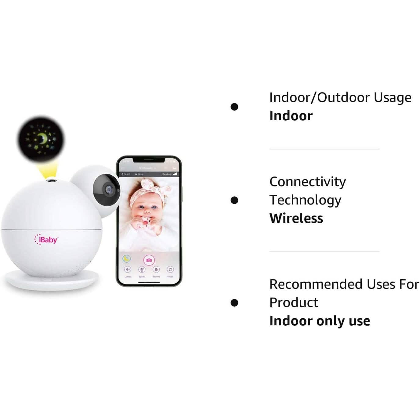 iBaby M8 2K Smart Baby Monitor, 355° Pan 110° Tilt and 2-Way Talk  (Refurbished)