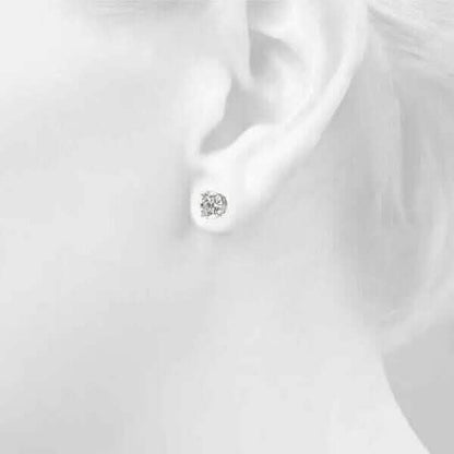 IGI Diamond Engagement Earrings VS1 D Round 4.34 Carat Lab Created Eye Clean