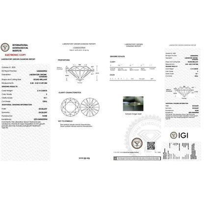 IGI Diamond Engagement Earrings VS1 D Round 4.34 Carat Lab Created Eye Clean