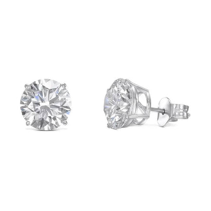 IGI Diamond Engagement Earrings VVS2 E Round 7.54 Ctw Lab Created