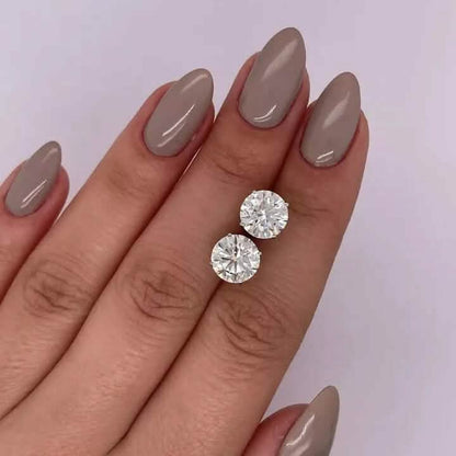 IGI Diamond Engagement Earrings VVS2 E Round 7.54 Ctw Lab Created