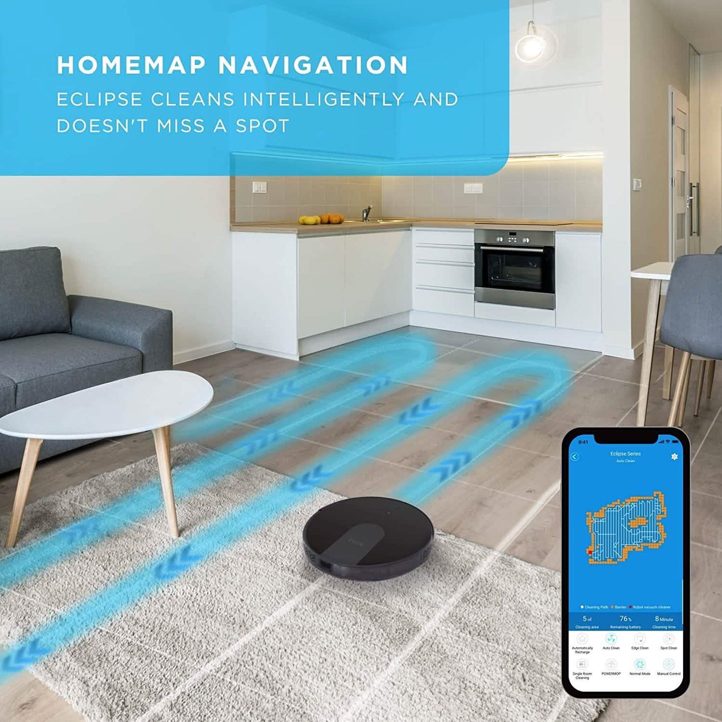 iHome AutoVac Eclipse G 2-in-1 Robot Vacuum and Mop (Refurbished)