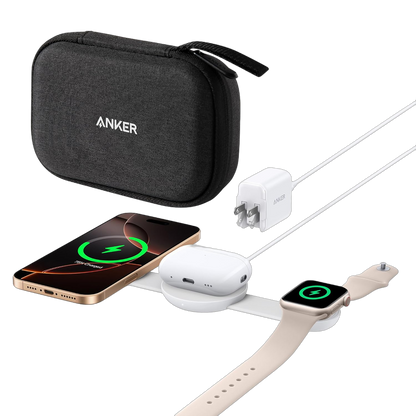 Anker MagGo Wireless Charging Station (3-in-1, Foldable Pad)