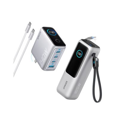 Anker Laptop Power Bank (25K, 165W, Built-In and Retractable Cables)