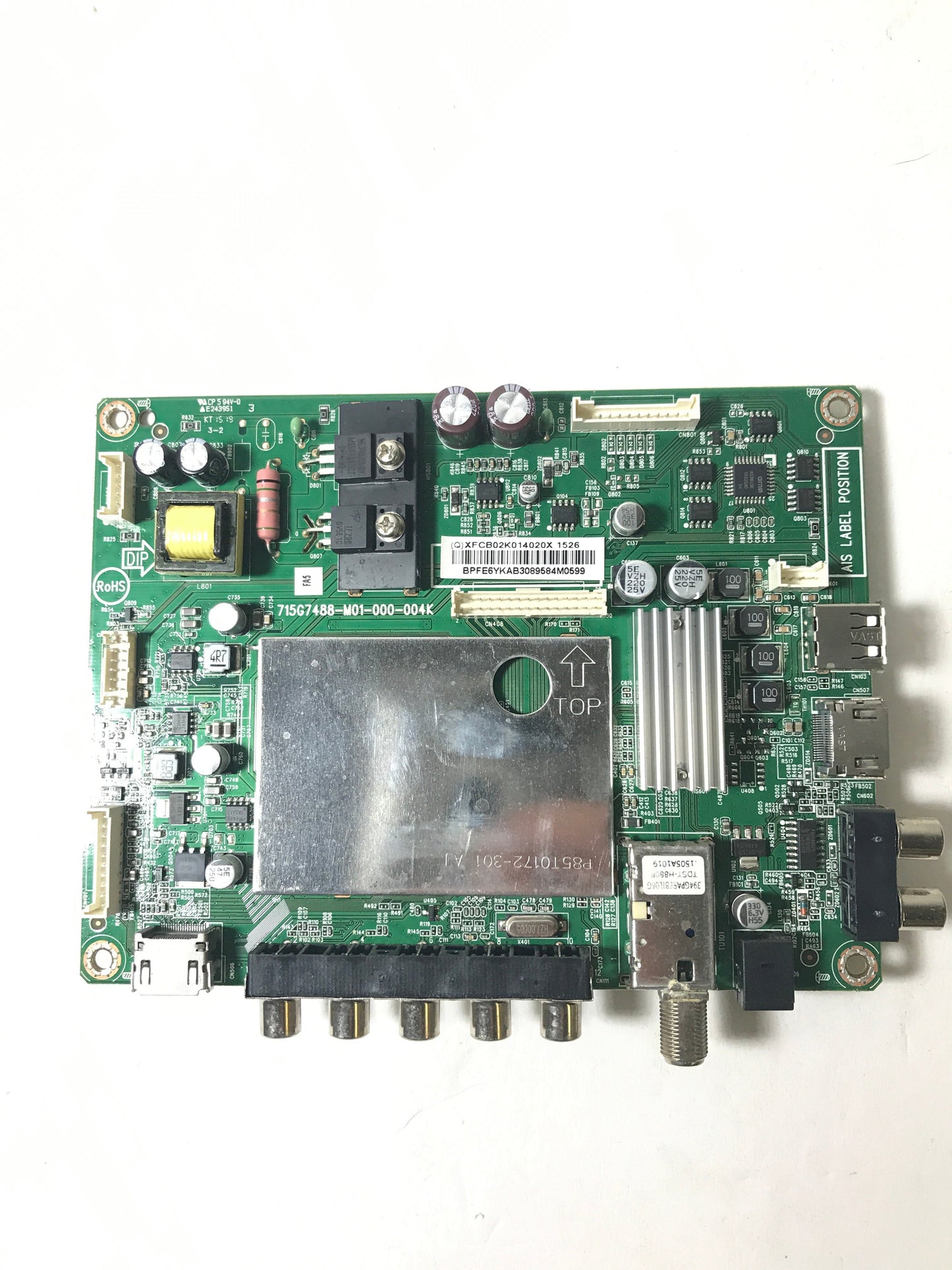 Vizio 756TXFCB02K014 Main Board for D43-C1 (LTT7SEBR Serial)