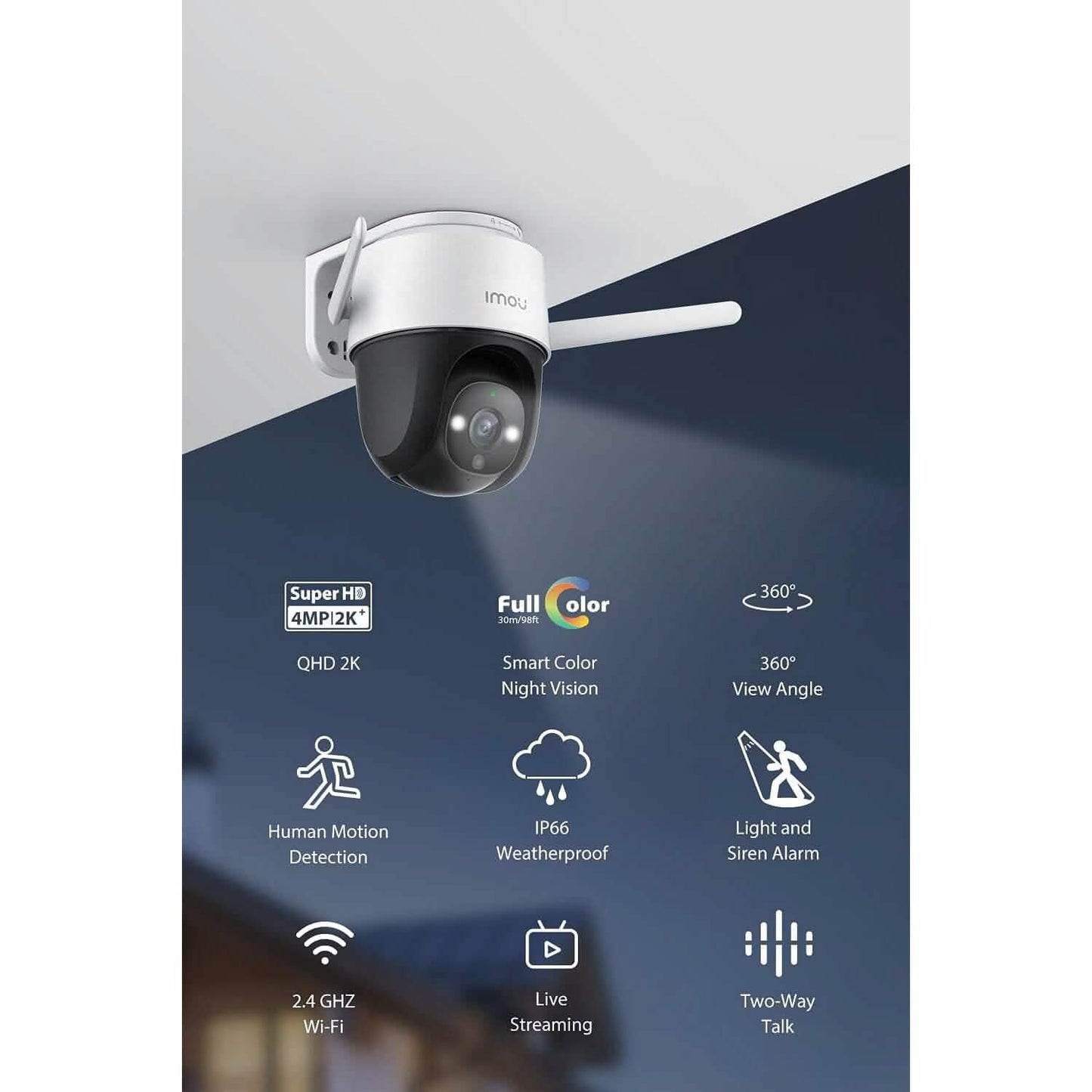 Imou Security Camera Outdoor with Floodlight and Sound Alarm  (Refurbished)