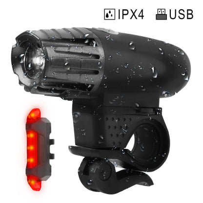 iMounTEK Bike Front Flashlight IPX4 Water-Resistant with Tail Warning/Safety LED Lamp