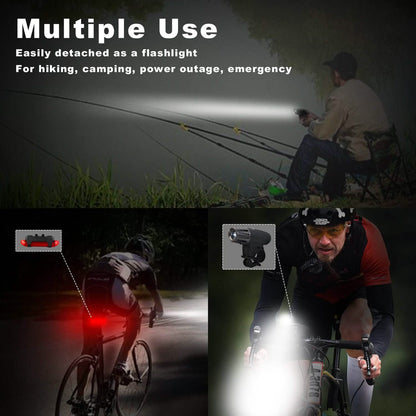 iMounTEK Bike Front Flashlight IPX4 Water-Resistant with Tail Warning/Safety LED Lamp