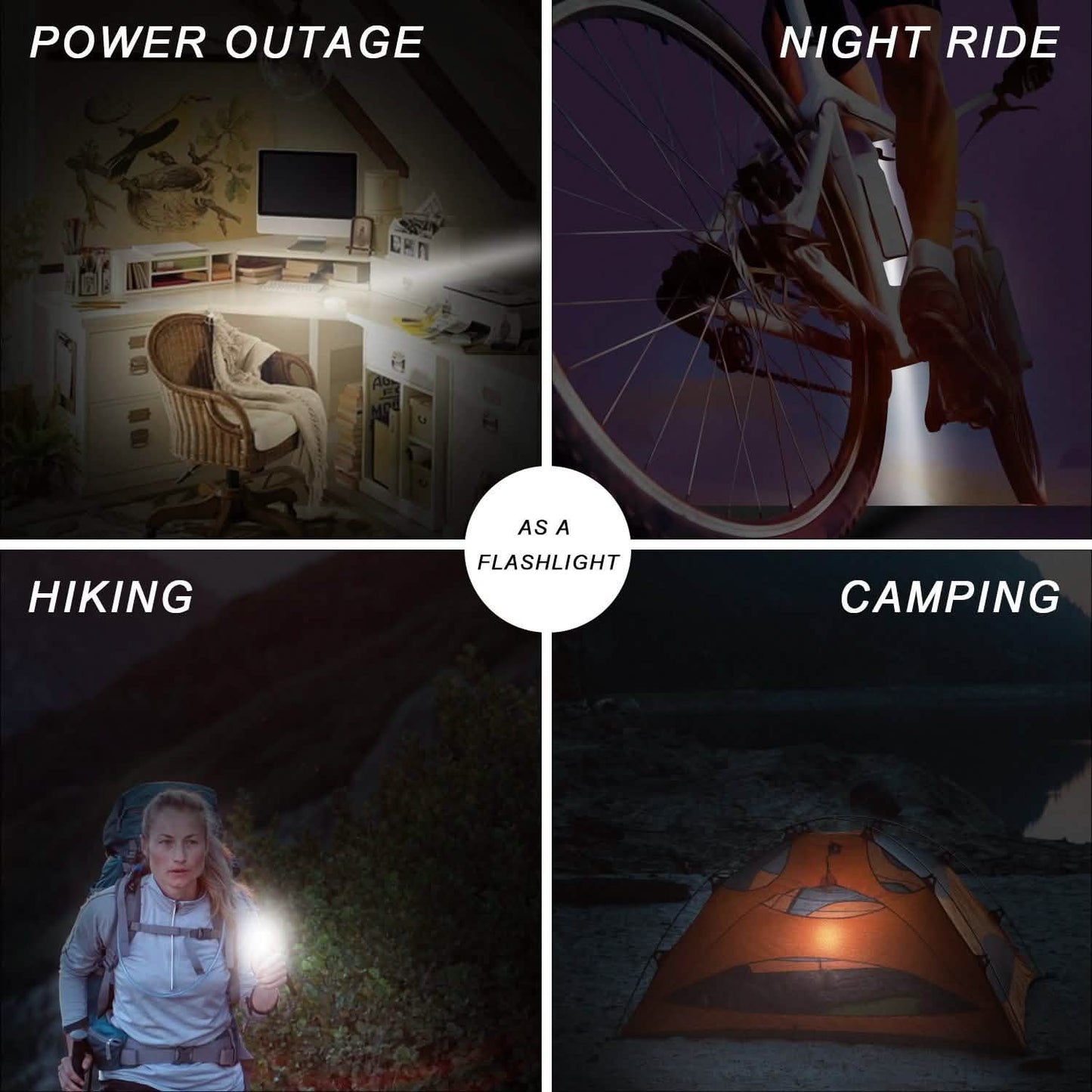 iMounTEK Bike Front Flashlight IPX4 Water-Resistant with Tail Warning/Safety LED Lamp