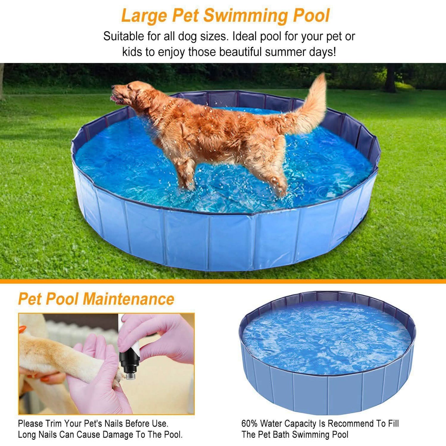 iMounTEK Foldable Pet Swimming Pool
