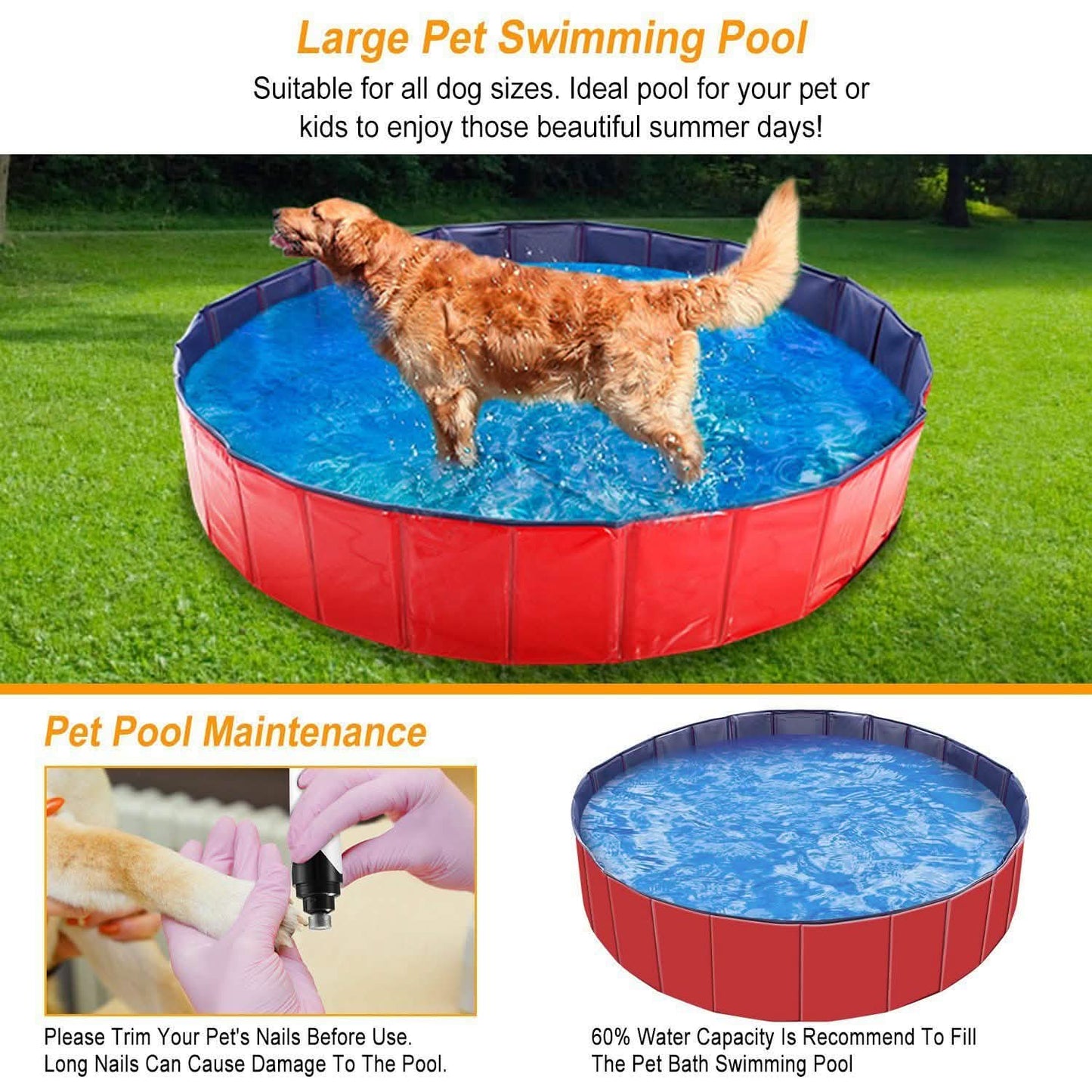 iMounTEK Foldable Pet Swimming Pool