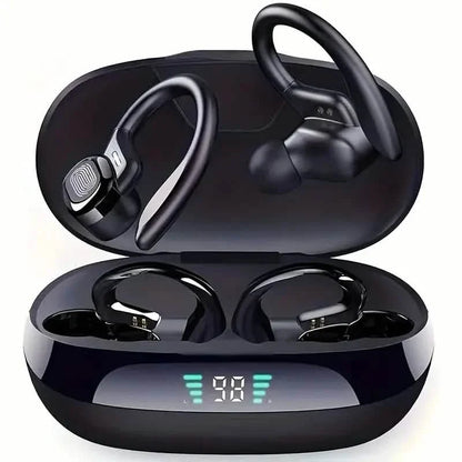 In-Ear Headphones With Noise Cancelling Mic, Sport Earhook & LED Display