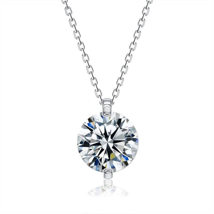 INALIS 925 Sterling Silver Pendant Dazzling 5A Clear Cubic Zirconia Romantic Necklaces