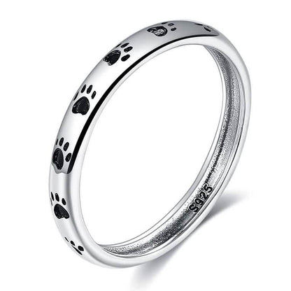 INALIS Cat Footprint 925 Sterling Silver Ring