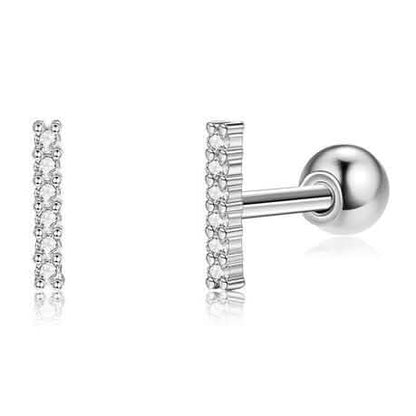 INALIS Cubic Zirconia Square Shape 925 Sterling Silver Earrings