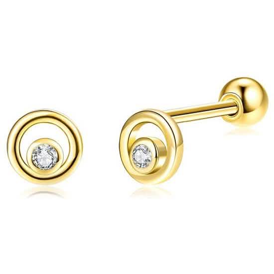 INALIS Fine Silver Stud Earrings Full Clear Cubic Zirconia Star Small Earring
