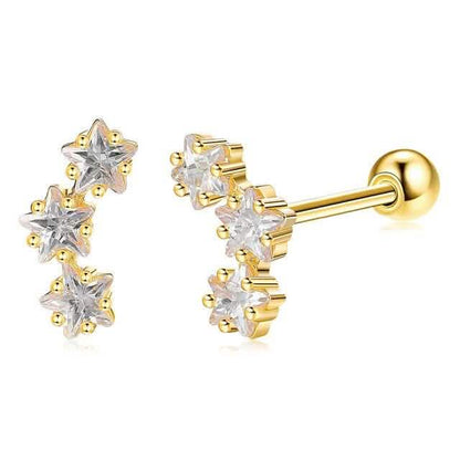 INALIS Romantic Star 925 Sterling Silver Stud Earrings