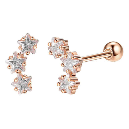 INALIS Romantic Star 925 Sterling Silver Stud Earrings
