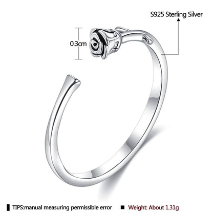INALIS Rose Shape Adjustable Flower Ring