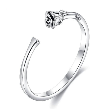 INALIS Rose Shape Adjustable Flower Ring