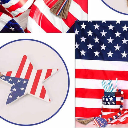 Independence Day Wooden Bead Wreath
