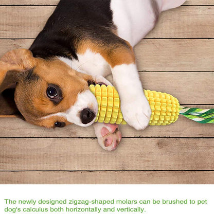 Indestructible Tough Durable Chew Corn Squeaker Interactive Dog Toys