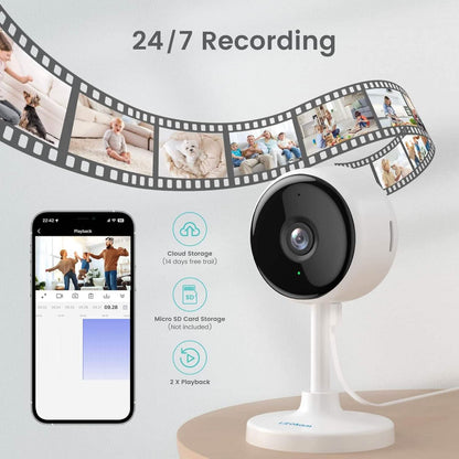 Indoor Camera, Cameras for Home Security with Night Vision  (Refurbished)